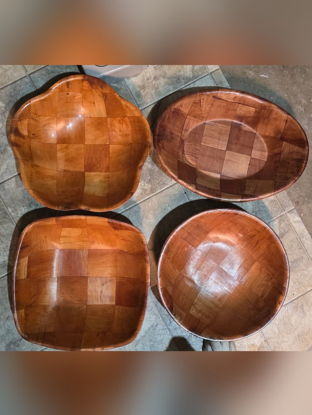 Woven Wooden Bowl Set Of 4